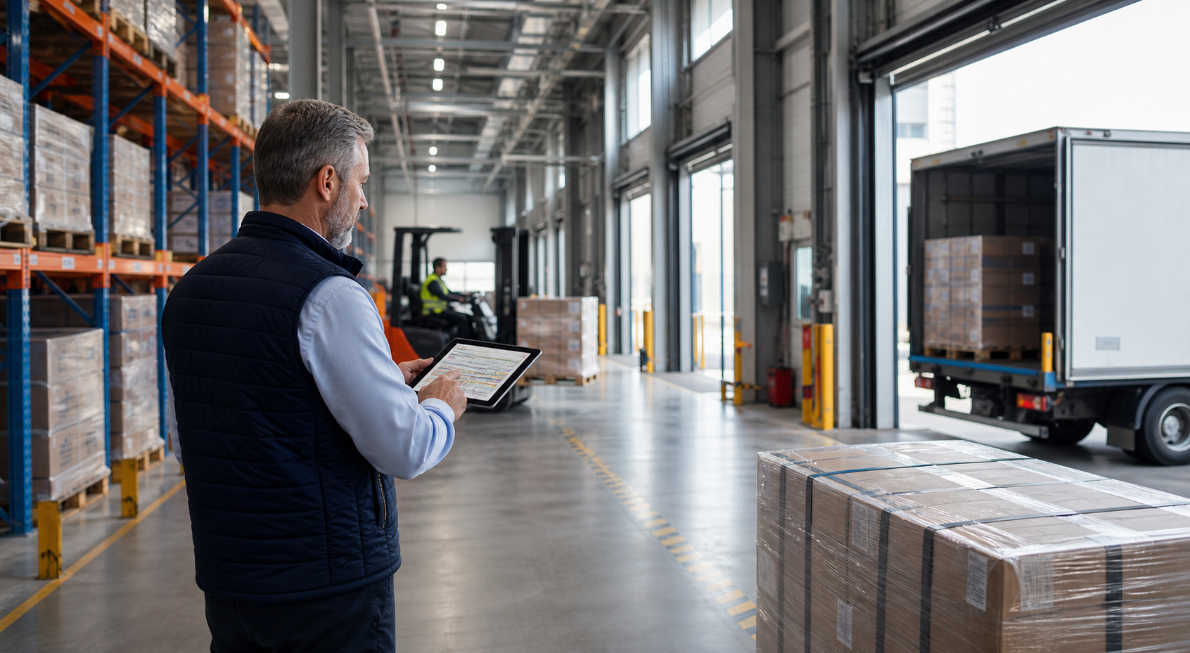 Warehouse inventory flow inspection with tablet